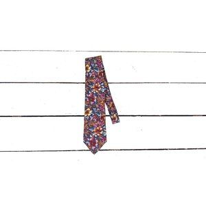 Vintage Christian Dior Monsieur red blue floral suit neck tie